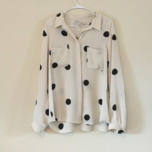 Loft Polka Dot Utility Blouse